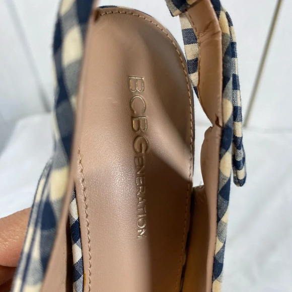 BCBG | Gingham Checkered Women's Heels - sling back - 7.5 - Picture 3 of 6